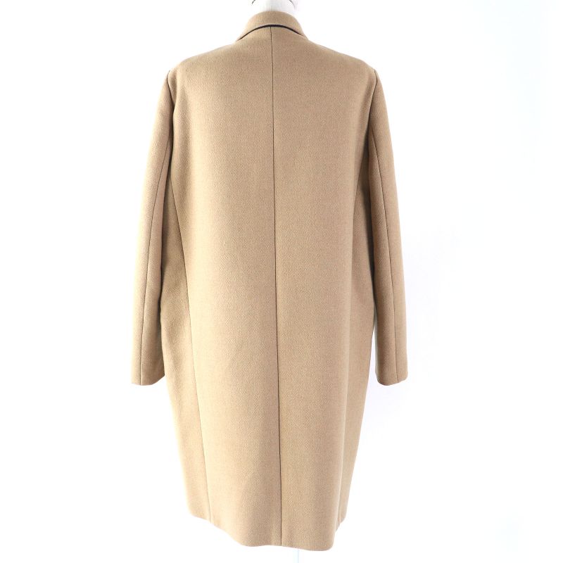 Celine 28h28 Camel Phoebe Period 100% Silk Lining Crombie Chester Coat Beige