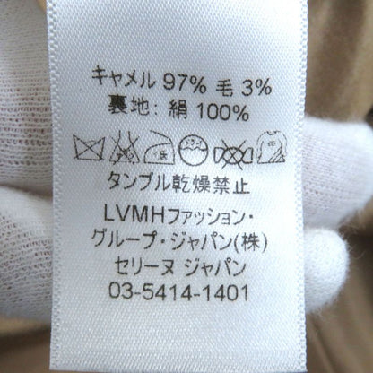 Celine 28h28 Camel Phoebe Period 100% Silk Lining Crombie Chester Coat Beige