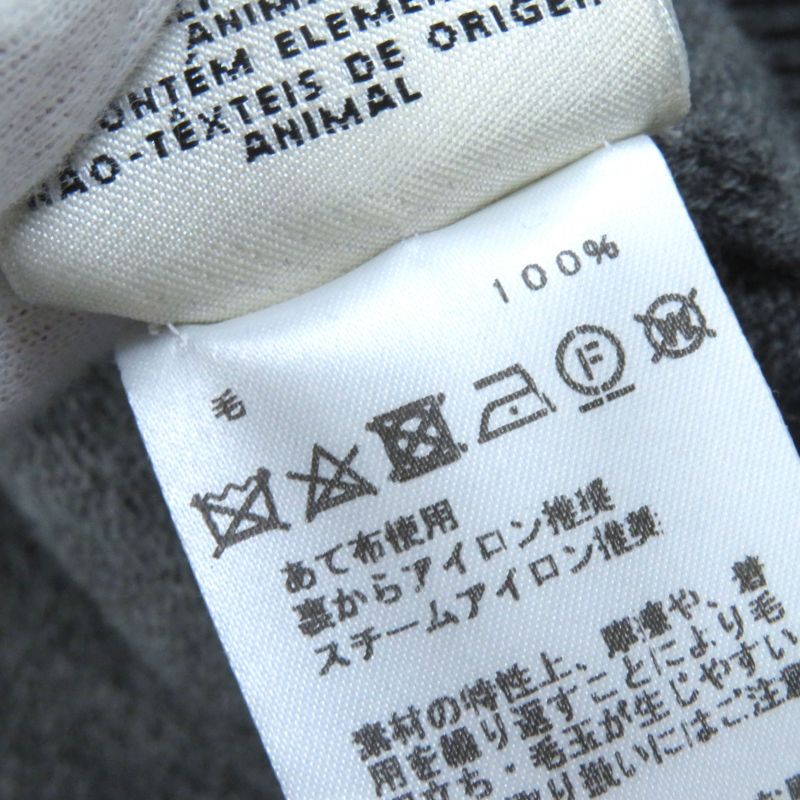 Hermes 97-7704 100% Wool H Pattern Serie Buttons Long Knit Cardigan Gray 40