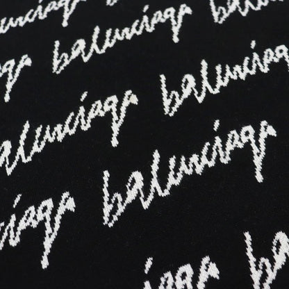 Balenciaga 20AW 625984 T3184 Allover Logo Oversized Scribble Crewneck Jacquard