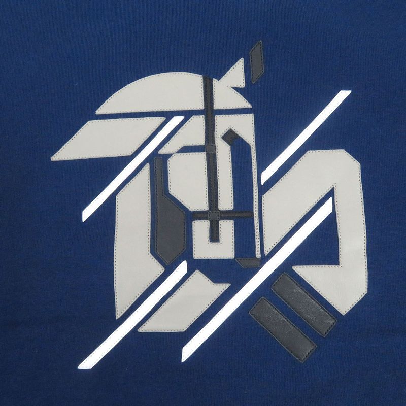 Hermes 23SS Chevaux En Symmetry 100% Cotton Horse Lamb Leather Patch Sweatshirt