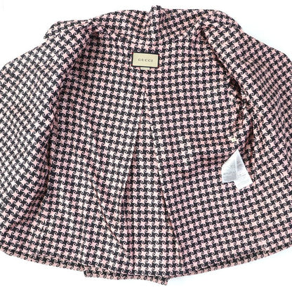 Gucci 674323 Wool GG Buttons Staggered Pattern 100% Silk Lining Nine-part