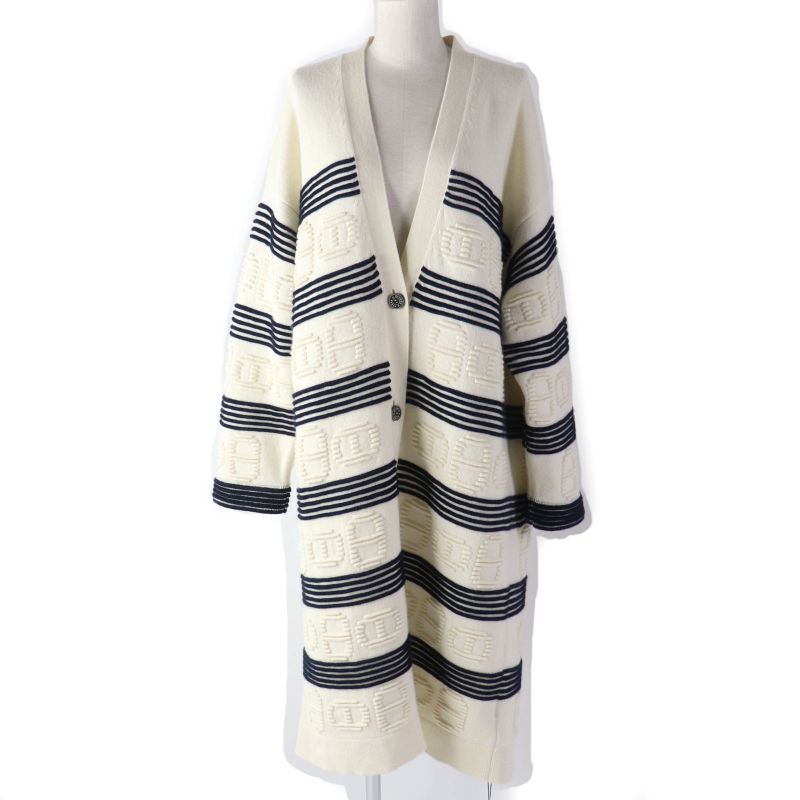 Hermes 2023 3e2102d2 Cashmere Cotton Chaine D'ancre Pattern With Serie Buttons