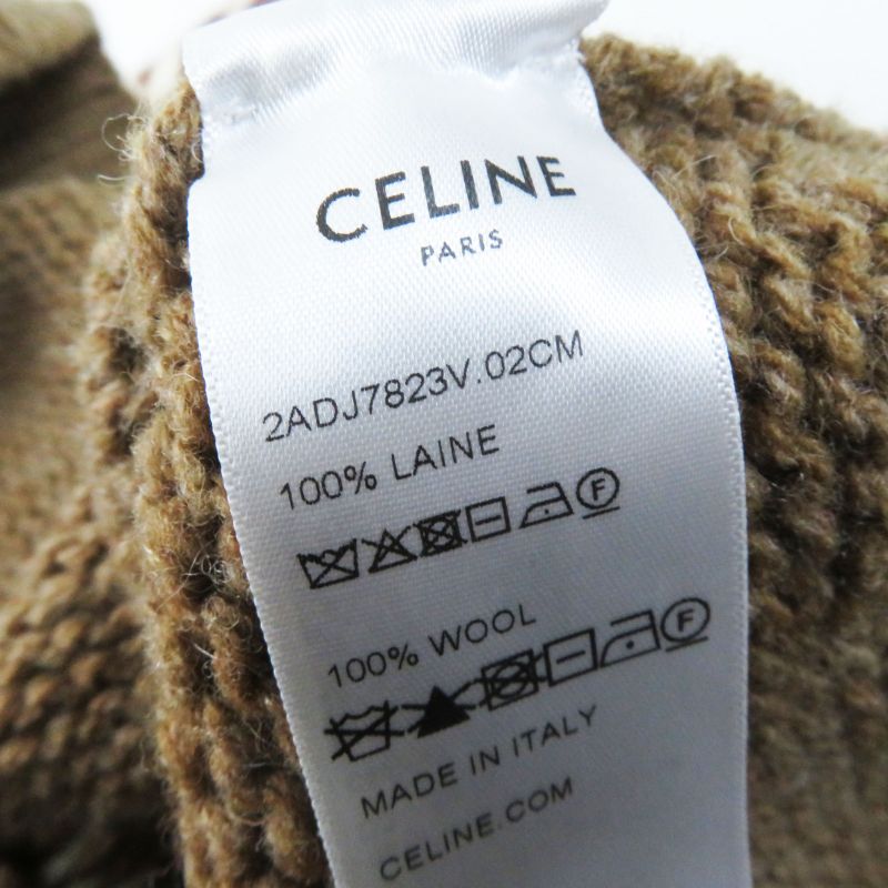 Celine 22AW 2adj7823v Triomphe Fair Isle Jacquard Cropped Crewneck Sweater