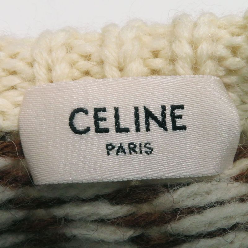 Celine 22AW 2adj7823v Triomphe Fair Isle Jacquard Cropped Crewneck Sweater