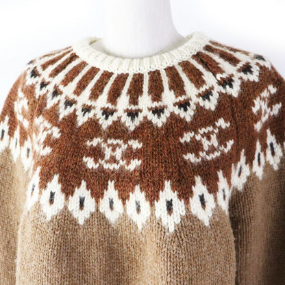 Celine 22AW 2adj7823v Triomphe Fair Isle Jacquard Cropped Crewneck Sweater