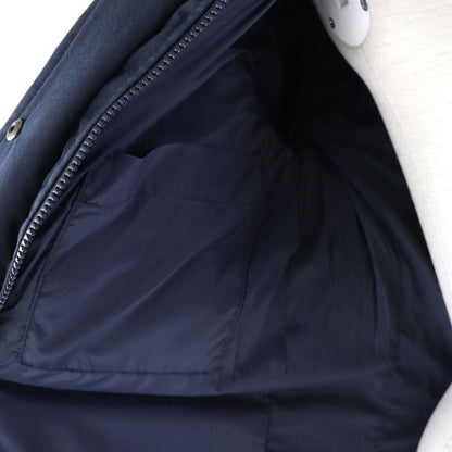 Pyrenex Bordeaux FUR Bordeaux Fur Racoon Fur Hooded Zip Up Down Jacket Navy 34