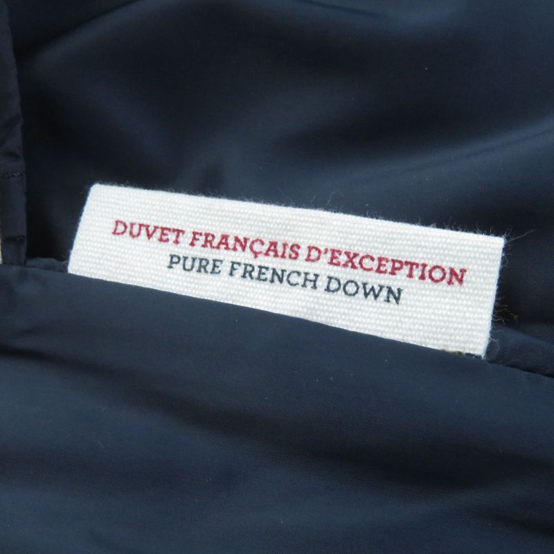 Pyrenex Bordeaux FUR Bordeaux Fur Racoon Fur Hooded Zip Up Down Jacket Navy 34