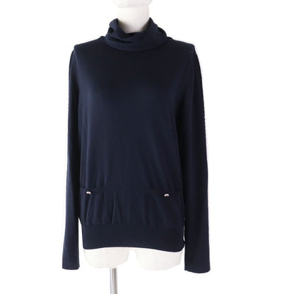 CHANEL 19B P62251 Turtleneck Long Sleeve Knit With Pocket And Coco Mark