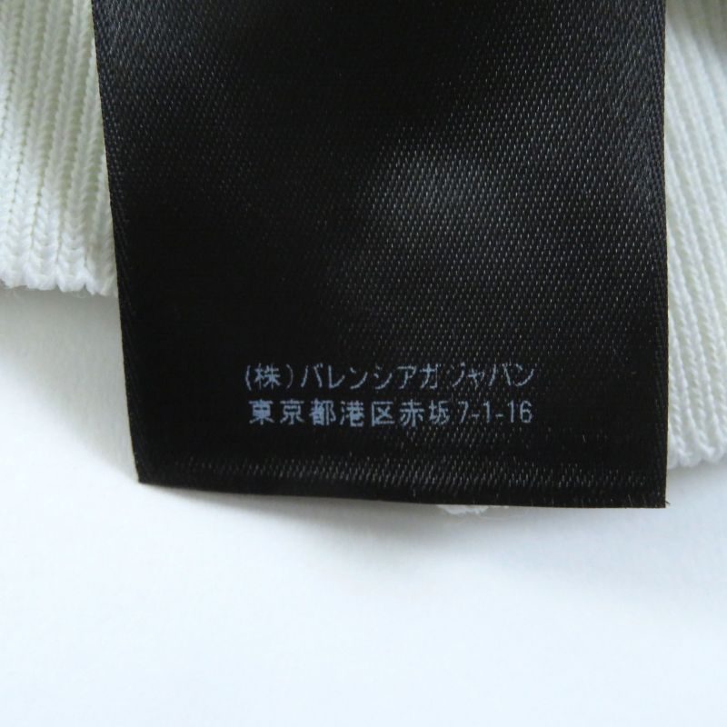 Balenciaga '21 683308 Dot Pattern Crewneck Long Sleeve Knit White Black S Made