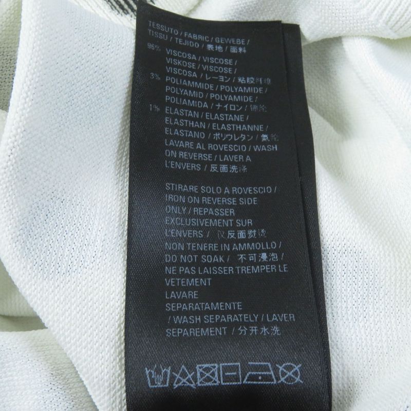 Balenciaga '21 683308 Dot Pattern Crewneck Long Sleeve Knit White Black S Made