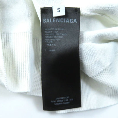 Balenciaga '21 683308 Dot Pattern Crewneck Long Sleeve Knit White Black S Made