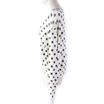 Balenciaga '21 683308 Dot Pattern Crewneck Long Sleeve Knit White Black S Made