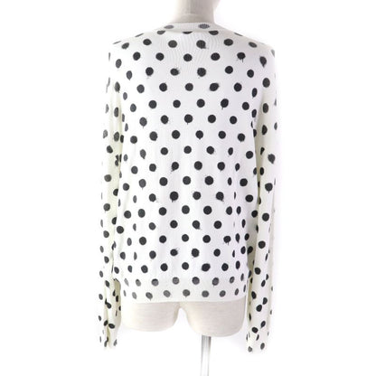 Balenciaga '21 683308 Dot Pattern Crewneck Long Sleeve Knit White Black S Made