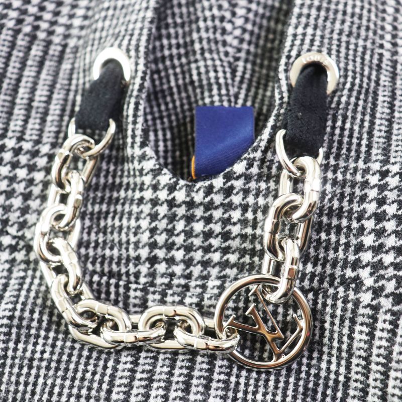 Louis Vuitton 23AW 1ac3mf Prince Of Wales Hoodie Dress Wool Cotton Glen