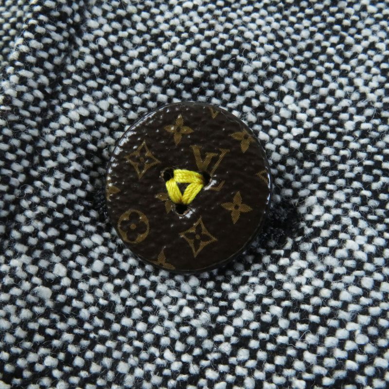 Louis Vuitton 23AW 1acivz Tweed Varsity Jacket/blouson Black White 36 Made In