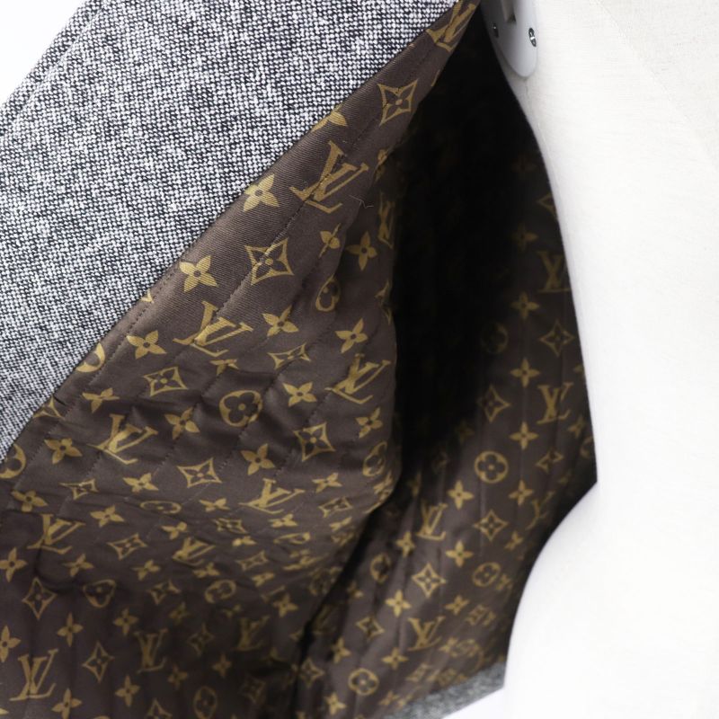 Louis Vuitton 23AW 1acivz Tweed Varsity Jacket/blouson Black White 36 Made In