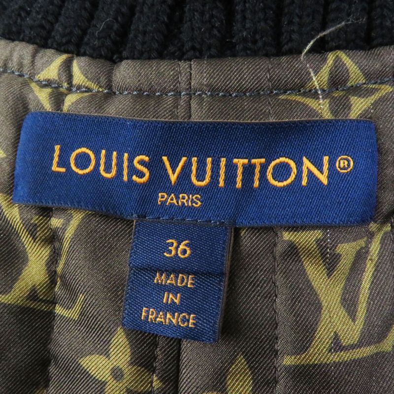Louis Vuitton 23AW 1acivz Tweed Varsity Jacket/blouson Black White 36 Made In