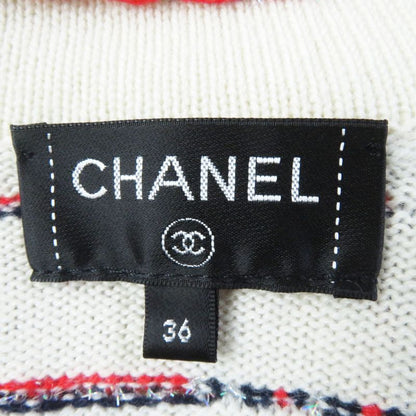 CHANEL P64296 Cashmere Coco Mark Button Striped Knitted Jacket Multi 36 UK