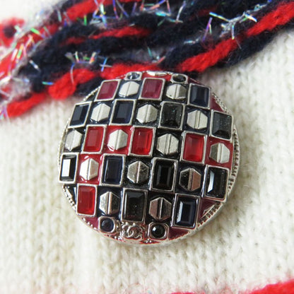 CHANEL P64296 Cashmere Coco Mark Button Striped Knitted Jacket Multi 36 UK