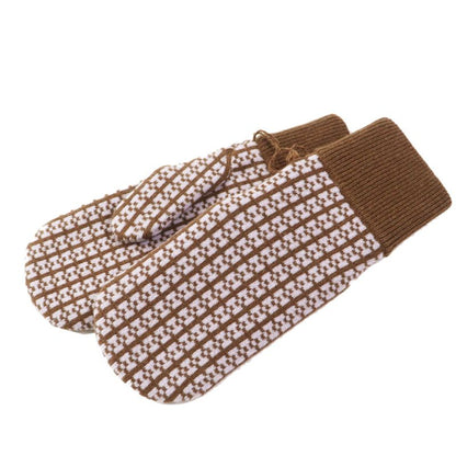 Hermes HOPE 100% Cashmere Mittens/gloves Current Model With H Logo All Over