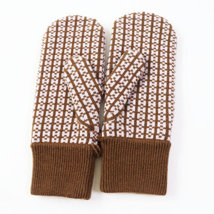 Hermes HOPE 100% Cashmere Mittens/gloves Current Model With H Logo All Over