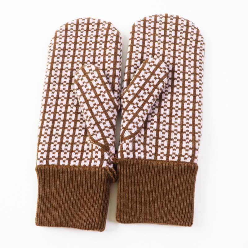Hermes HOPE 100% Cashmere Mittens/gloves Current Model With H Logo All Over
