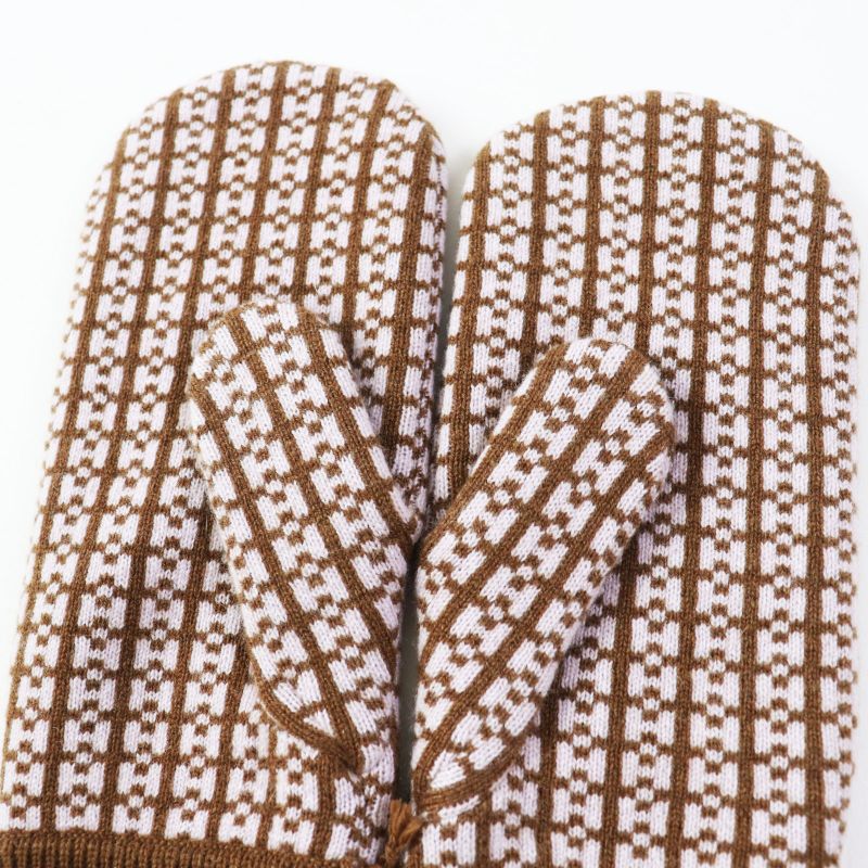 Hermes HOPE 100% Cashmere Mittens/gloves Current Model With H Logo All Over