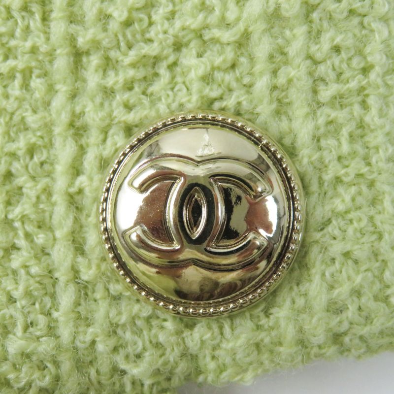 CHANEL P65340 100% Silk Lining With Coco Mark Gold Buttons Front Zip Tweed