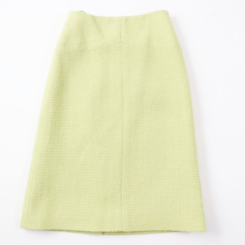 CHANEL P65340 100% Silk Lining With Coco Mark Gold Buttons Front Zip Tweed