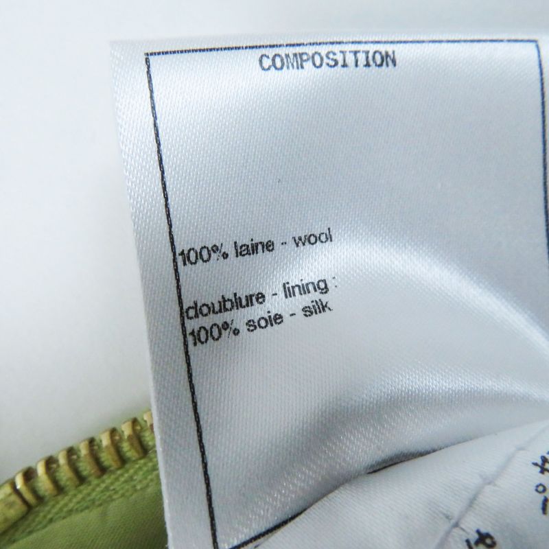 CHANEL P65340 100% Silk Lining With Coco Mark Gold Buttons Front Zip Tweed