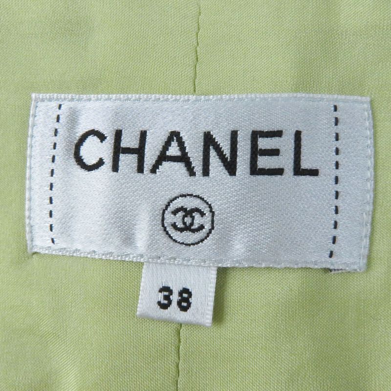 CHANEL P65340 100% Silk Lining With Coco Mark Gold Buttons Front Zip Tweed