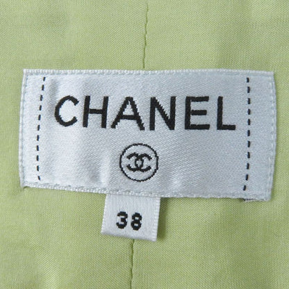 CHANEL P65340 100% Silk Lining With Coco Mark Gold Buttons Front Zip Tweed