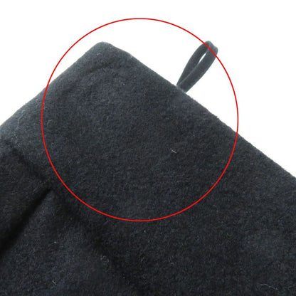 CHANEL P41438 25% Cashmere 100% Silk Lining Coco Mark Parts Wool Skirt Black