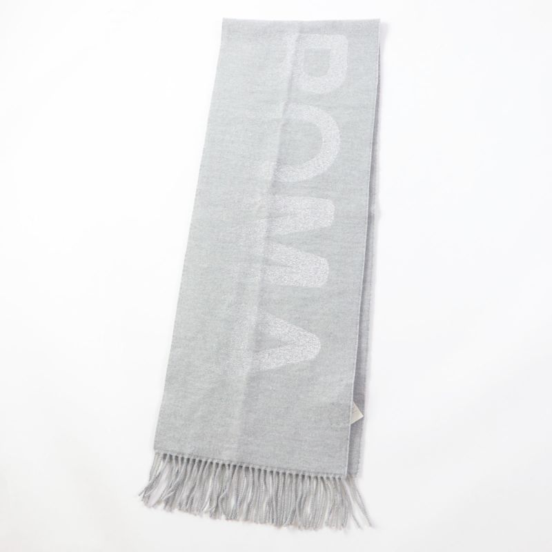 Fendi Fxt485 AROQ TU Wool Cashmere Current Item Scarf Light Gray Silver 35.0 X