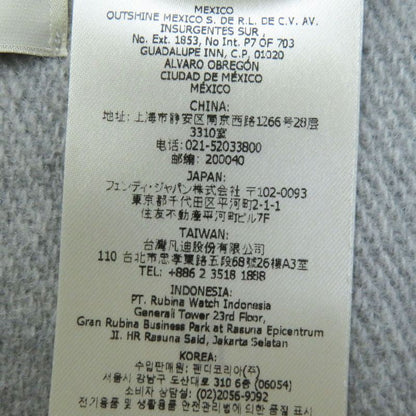 Fendi Fxt485 AROQ TU Wool Cashmere Current Item Scarf Light Gray Silver 35.0 X