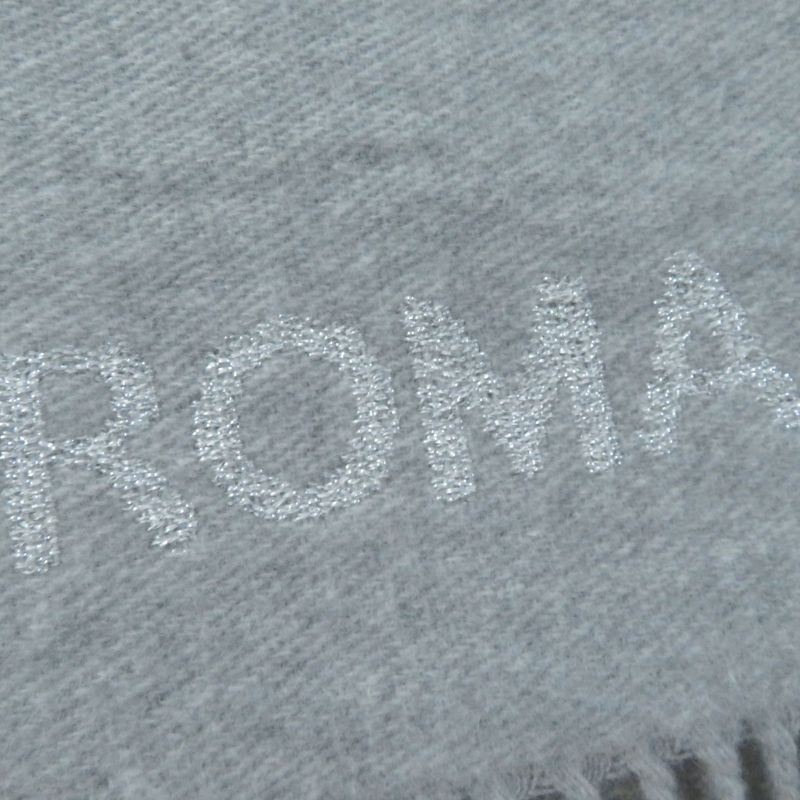 Fendi Fxt485 AROQ TU Wool Cashmere Current Item Scarf Light Gray Silver 35.0 X