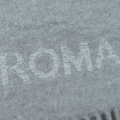 Fendi Fxt485 AROQ TU Wool Cashmere Current Item Scarf Light Gray Silver 35.0 X