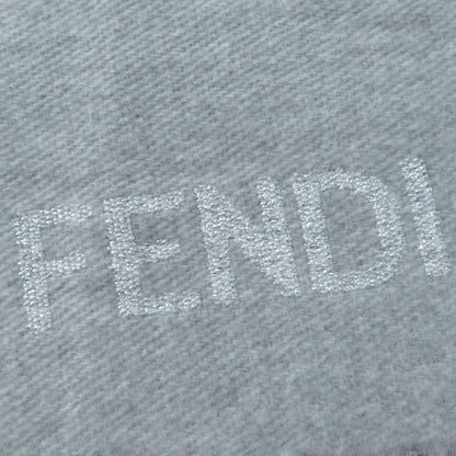 Fendi Fxt485 AROQ TU Wool Cashmere Current Item Scarf Light Gray Silver 35.0 X