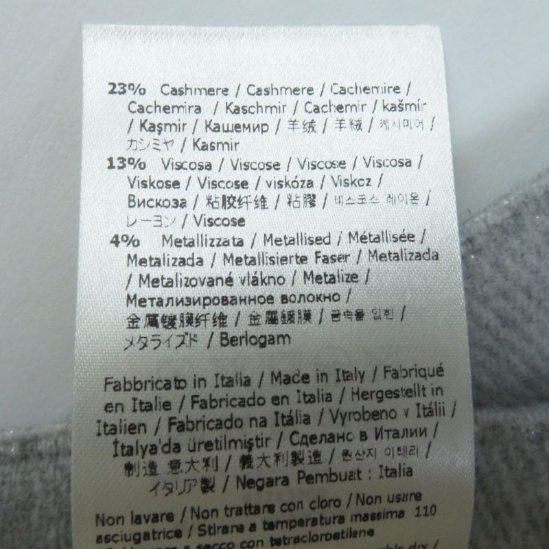 Fendi Fxt485 AROQ TU Wool Cashmere Current Item Scarf Light Gray Silver 35.0 X