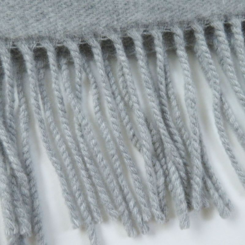 Fendi Fxt485 AROQ TU Wool Cashmere Current Item Scarf Light Gray Silver 35.0 X