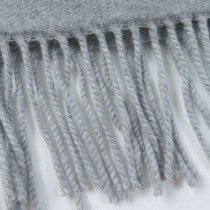 Fendi Fxt485 AROQ TU Wool Cashmere Current Item Scarf Light Gray Silver 35.0 X