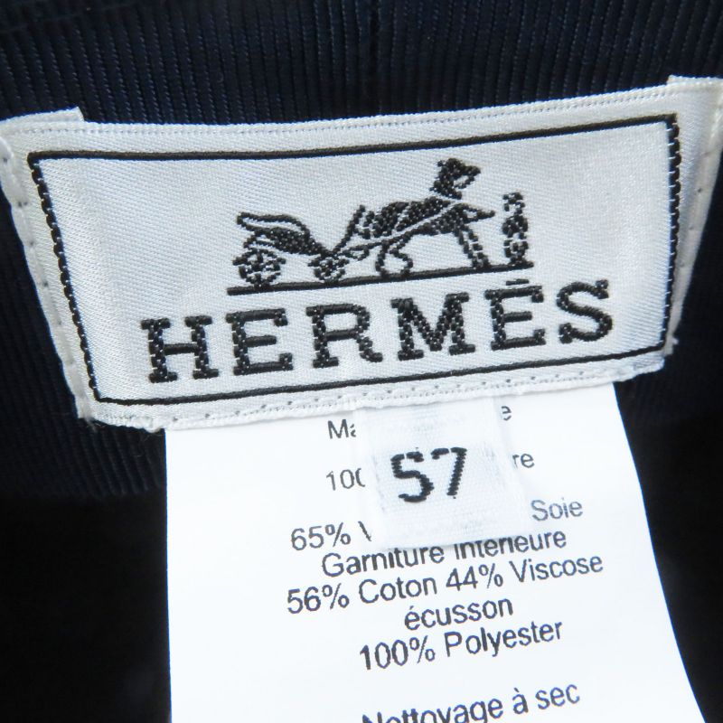 Hermes Deauville 100% Cashmere Cassock With Serie Buttons Blue 57 With Box And