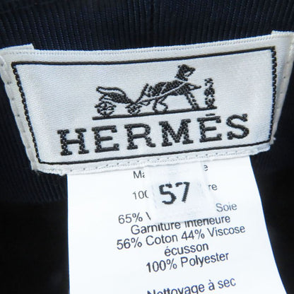 Hermes Deauville 100% Cashmere Cassock With Serie Buttons Blue 57 With Box And