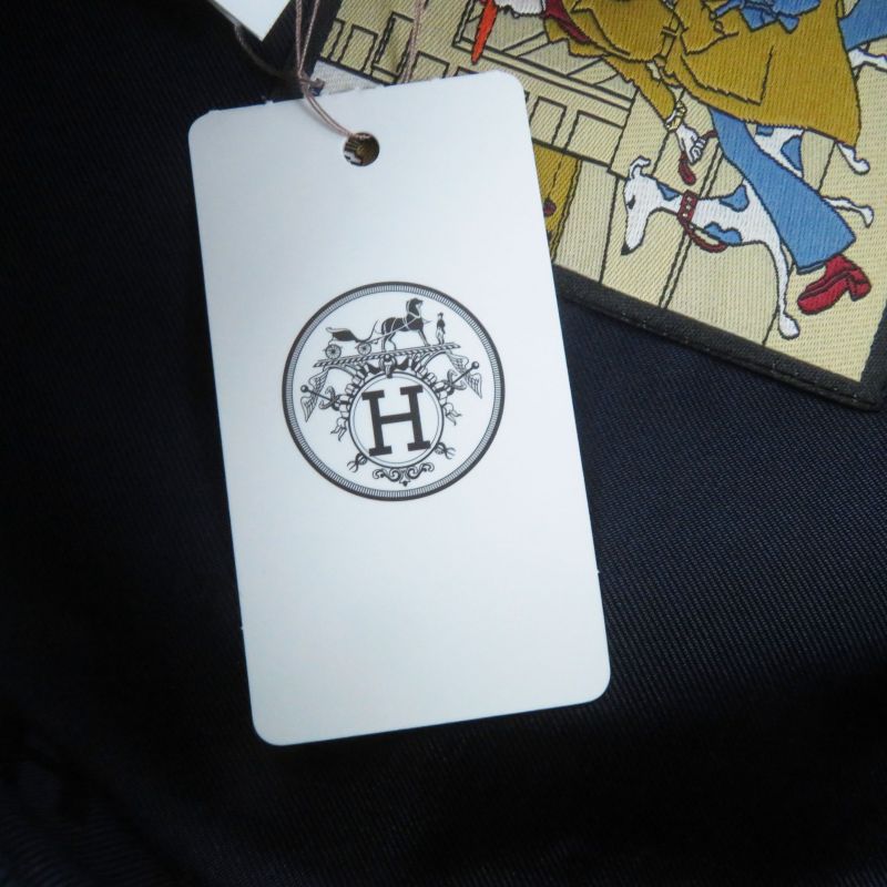 Hermes Deauville 100% Cashmere Cassock With Serie Buttons Blue 57 With Box And