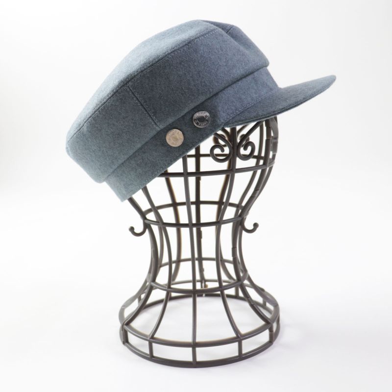 Hermes Deauville 100% Cashmere Cassock With Serie Buttons Blue 57 With Box And