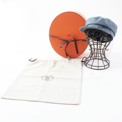 Hermes Deauville 100% Cashmere Cassock With Serie Buttons Blue 57 With Box And