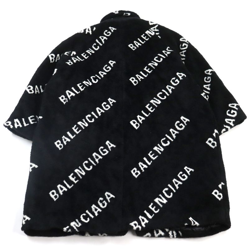 Balenciaga 19AW 595827 Tgq02 Oversized Faux Fur Padded Quilted Lined Long