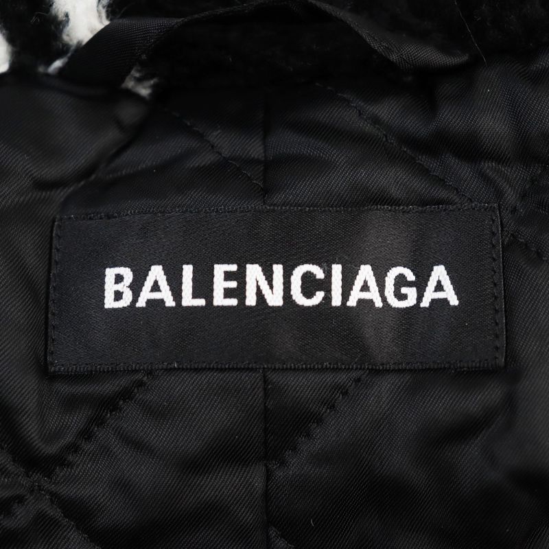 Balenciaga 19AW 595827 Tgq02 Oversized Faux Fur Padded Quilted Lined Long