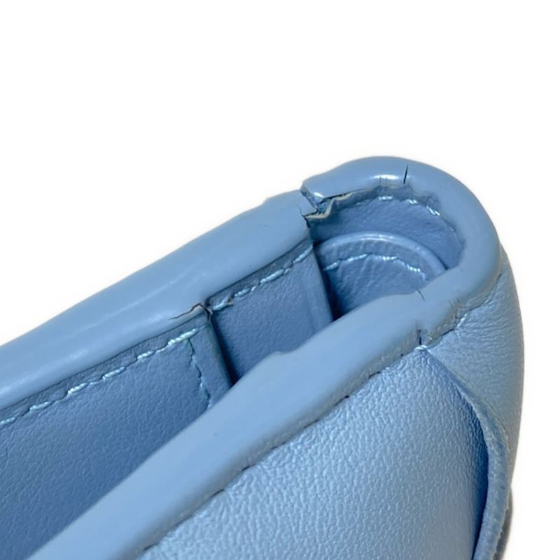 Bottega Veneta Bifold Wallet Medium Cassette Light Blue Leather